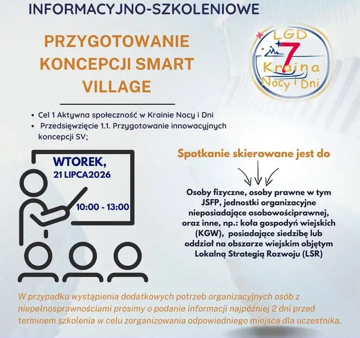 Stowarzyszenie LGD7 zaprasza na spotkanie o koncepcji Smart Village