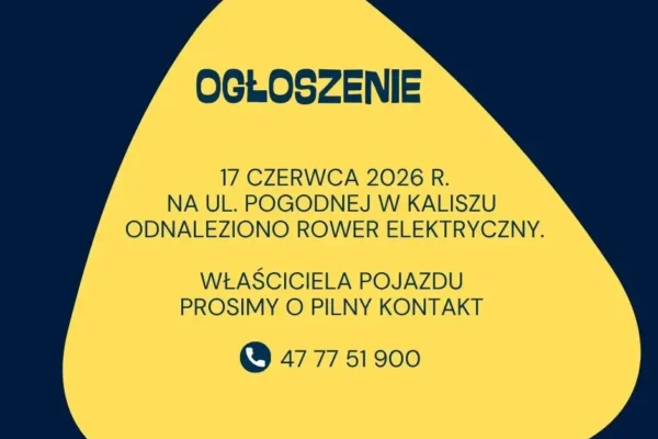 Znaleziono rower elektryczny na ul. Pogodnej w Kaliszu
