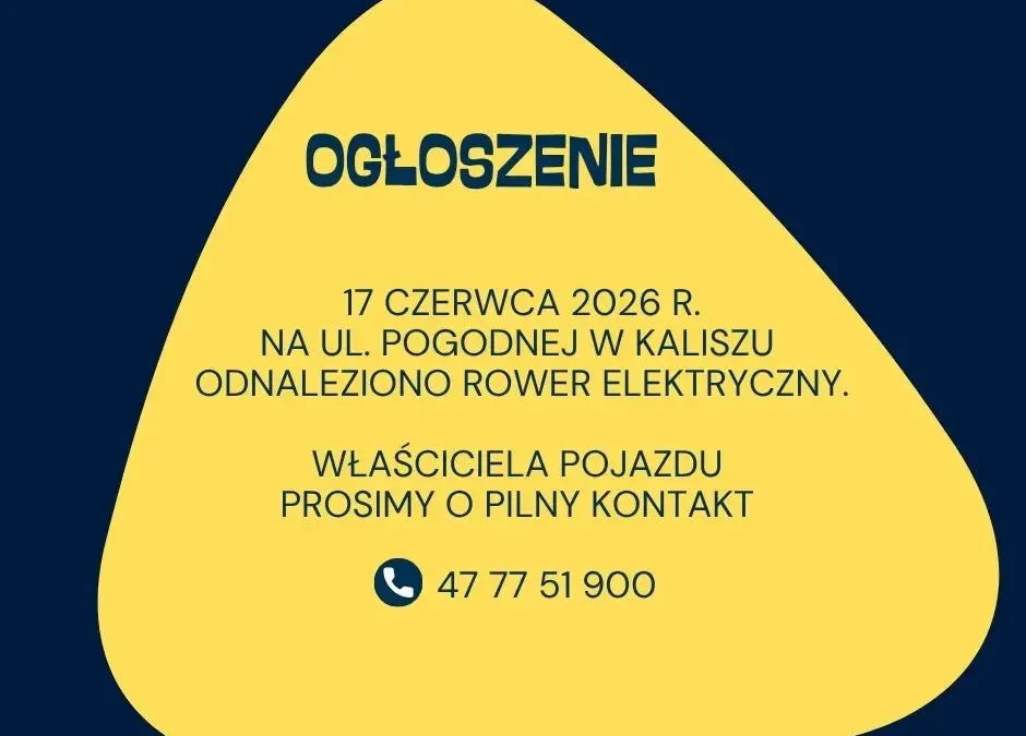 Znaleziono rower elektryczny na ul. Pogodnej w Kaliszu