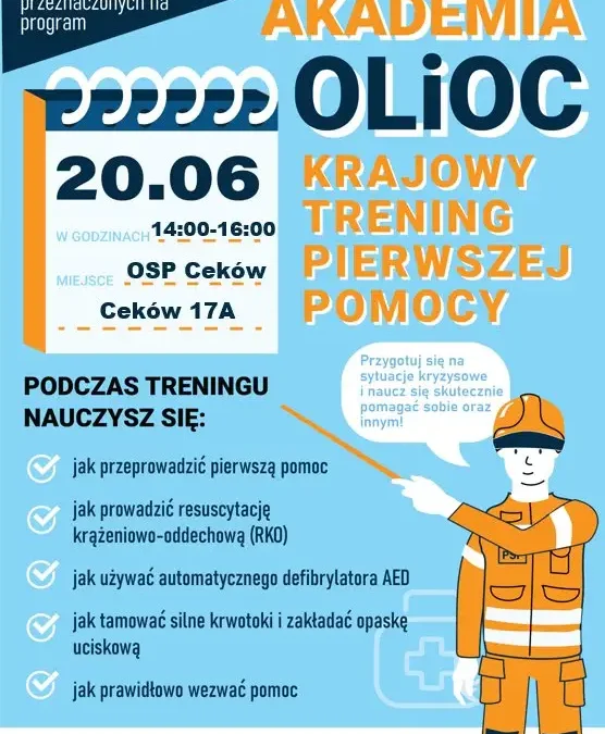 Bezpłatny trening z pierwszej pomocy i obsługi AED – 20 czerwca w ramach programu MSWiA
