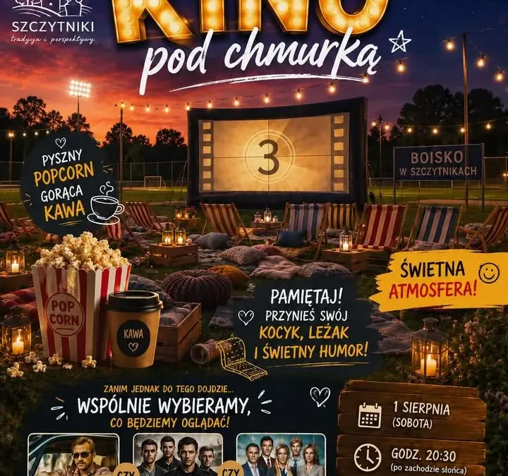 Kino plenerowe w Szczytnikach – letni wieczór z filmem pod gwiazdami