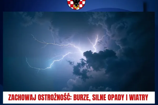Ostrzeżenie meteorologiczne 2. stopnia dla Powiatu Kaliskiego – burze i silne opady