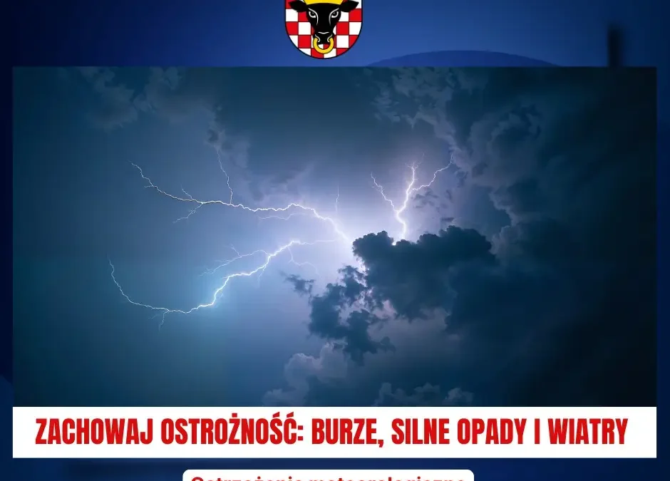 Ostrzeżenie meteorologiczne 2. stopnia dla Powiatu Kaliskiego – burze i silne opady