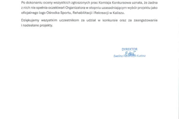 Konkurs na logo OSRiR Kalisz unieważniony – żaden projekt nie spełnił oczekiwań