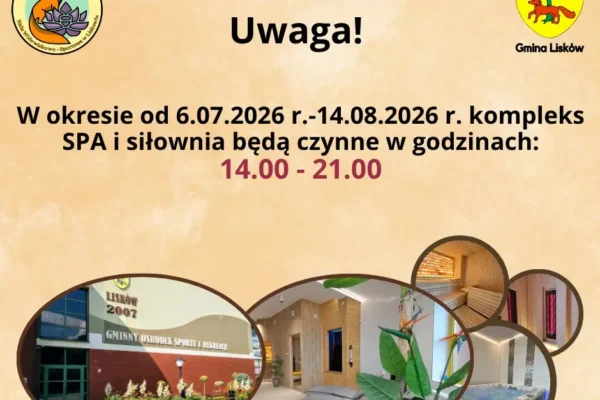 Zmiana godzin otwarcia SPA i siłowni w Hali Sportowo-Widowiskowej od 6 lipca