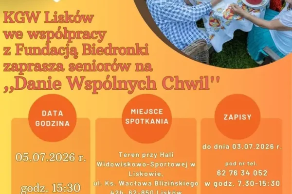 KGW Lisków zaprasza seniorów na drugie spotkanie w ramach V edycji Danii Wspólnych Chwil