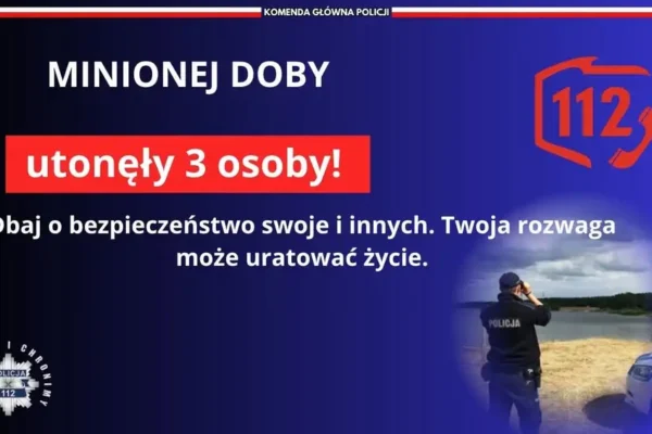 Apel policji o ostrożność nad wodą – od czerwca utonęły 63 osoby