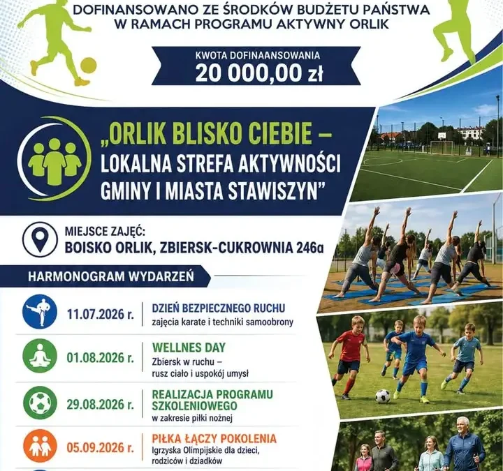 Gmina Stawiszyn z dofinansowaniem na program Aktywny Orlik 2026