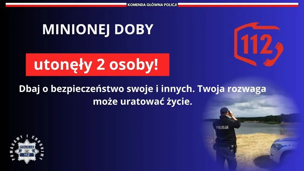 Policja apeluje o ostrożność nad wodą – od czerwca utonęło 66 osób
