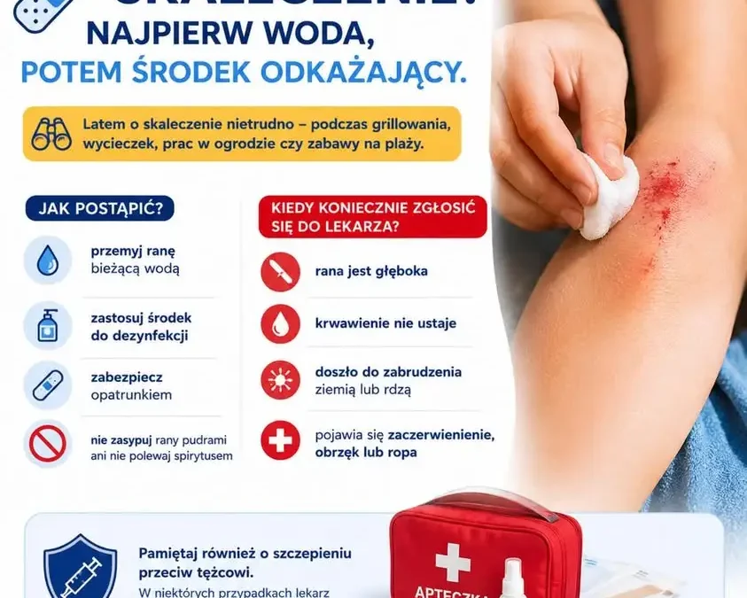 Bezpieczne wakacje: jak prawidłowo opatrzyć skaleczenie? Porady ze Szpitala w Kaliszu