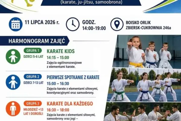 Dzień Bezpiecznego Ruchu na Orliku w Zbiersku – bezpłatne zajęcia karate i atrakcje