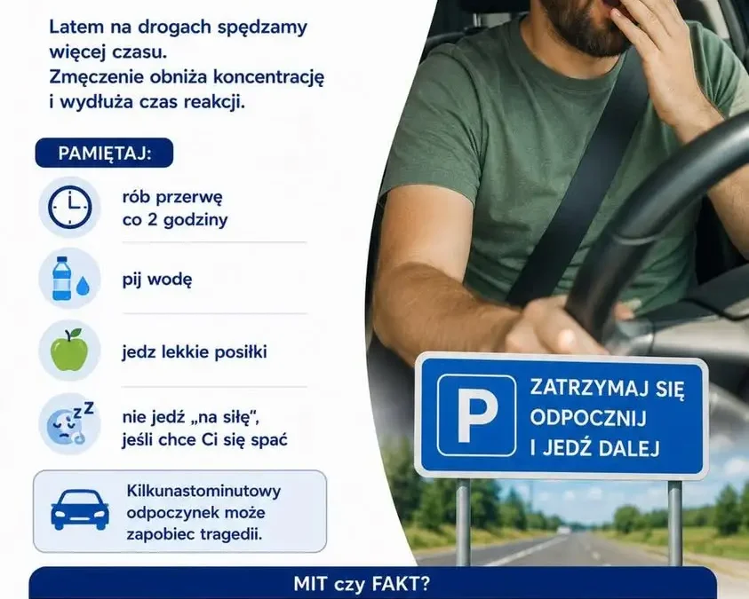 Bezpieczne wakacje: jak zmęczenie wpływa na kierowców? Porady ze Szpitala w Kaliszu