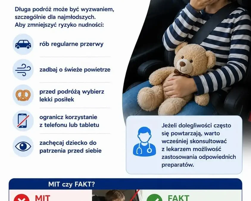 Jak zapobiegać chorobie lokomocyjnej u dzieci? Porady ze Szpitala w Kaliszu