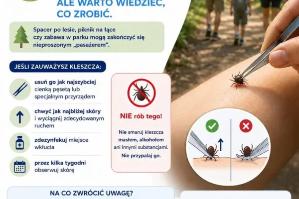 Bezpieczne wakacje: jak postępować po ukąszeniu kleszcza? Porady ze Szpitala Kalisz