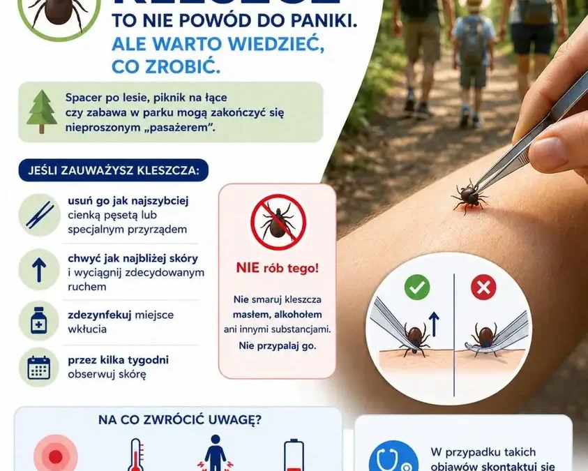 Bezpieczne wakacje: jak postępować po ukąszeniu kleszcza? Porady ze Szpitala Kalisz