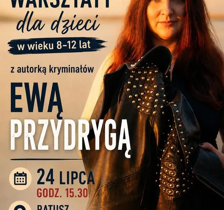 Warsztaty kryminalne dla dzieci z Ewą Przydrygą w Stawiszynie