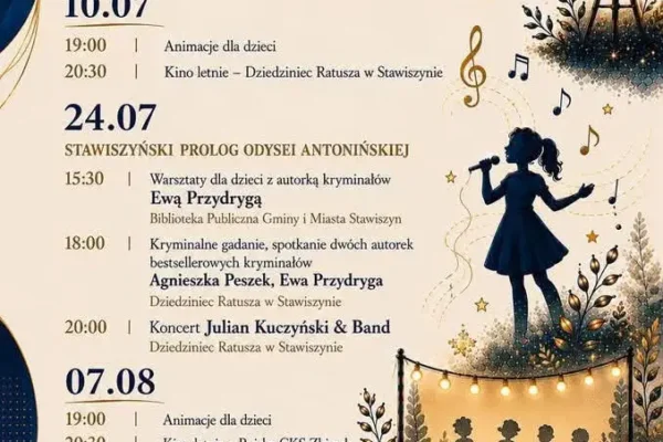 Letnie wieczory na dziedzińcu Ratusza w Stawiszynie – animacje i kino