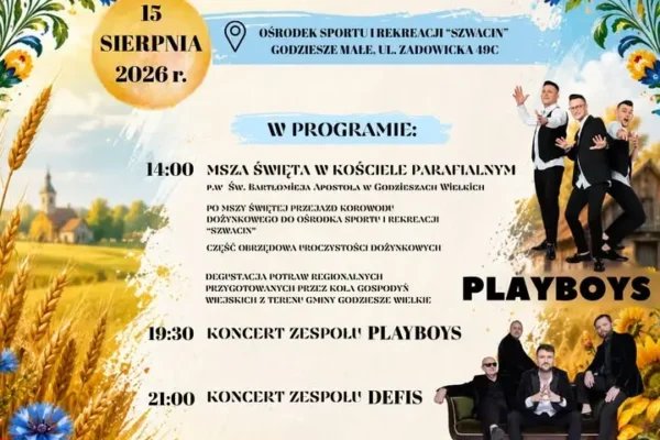 Dożynki Gminno-Parafialne w Godzieszach Wielkich już 15 sierpnia 2026