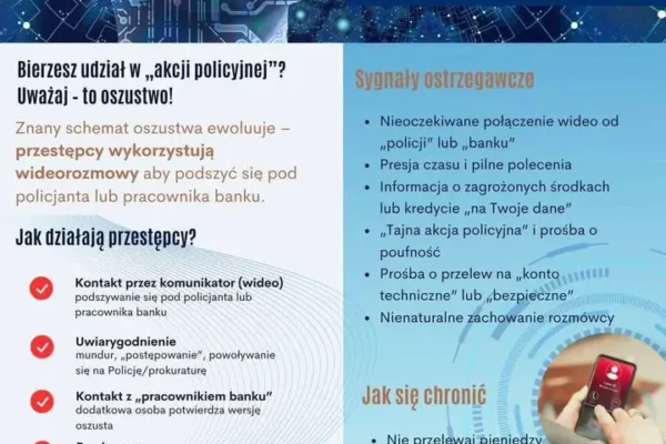 Policja ostrzega przed oszustwami na wideorozmowy – podają się za funkcjonariuszy