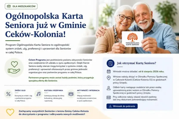 Ogólnopolska Karta Seniora dostępna w Gminie Ceków-Kolonia