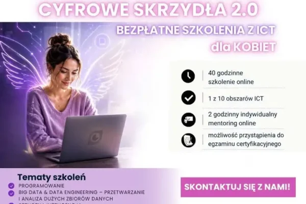 Bezpłatne szkolenia z nowoczesnych technologii dla kobiet – „Cyfrowe Skrzydła 2.0”