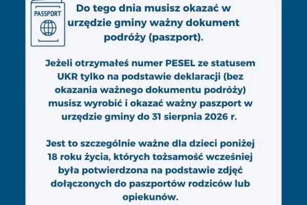 Obywatele Ukrainy z PESEL UKR muszą potwierdzić tożsamość do 31 sierpnia 2026