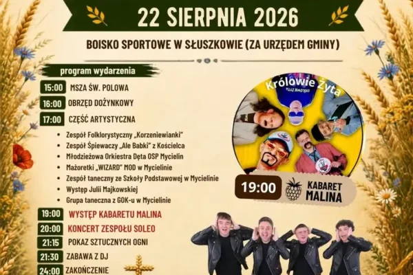 Dożynki Gminne w Mycielinie – 22 sierpnia w Słuszkowie