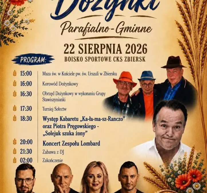 Dożynki Parafialne w Zbiersku – zaproszenie na święto plonów