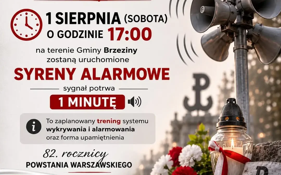 Gmina Brzeziny uczci pamięć Powstańców Warszawskich – 1 sierpnia zawyją syreny
