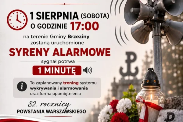 Gmina Brzeziny uczci pamięć Powstańców Warszawskich – 1 sierpnia zawyją syreny