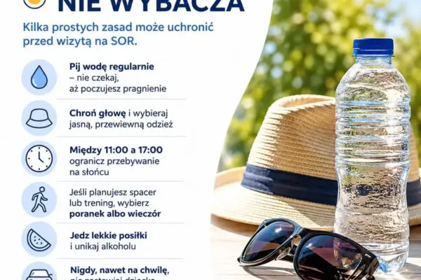 Upał nie wybacza. Szpital w Kaliszu radzi, jak bezpiecznie przetrwać gorące dni