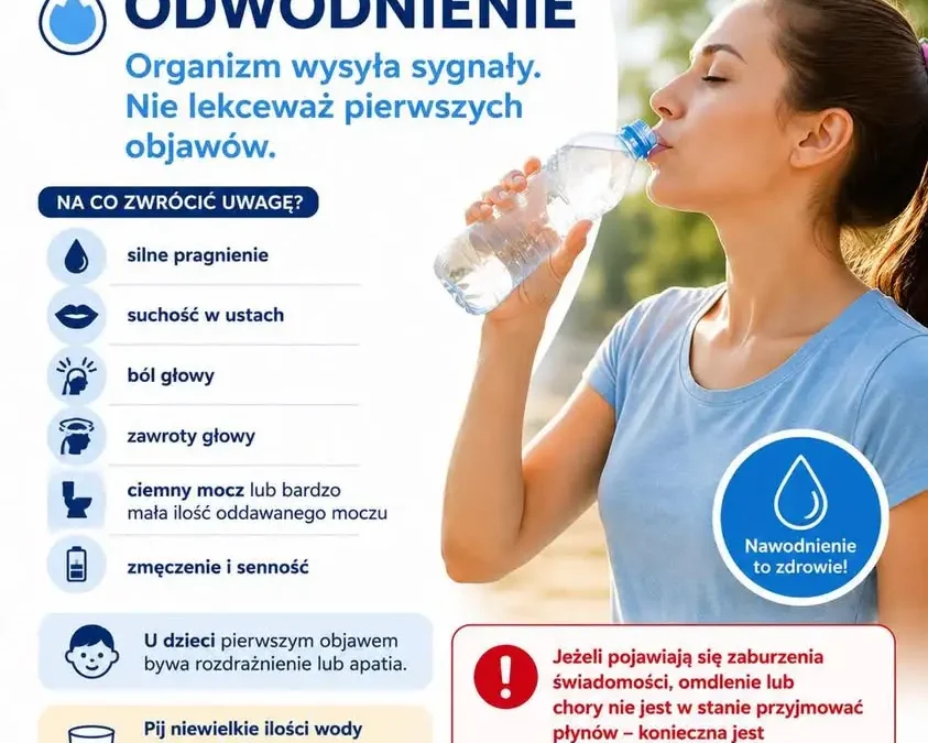 Upały sprzyjają odwodnieniu. Szpital w Kaliszu apeluje o regularne picie wody