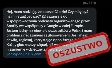 Oszuści przejmują konta WhatsApp – policja ostrzega przed fałszywymi prośbami o głosowanie