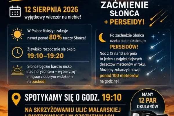 Częściowe zaćmienie Słońca i Perseidy – wspólna obserwacja w Szczytnikach już 12 sierpnia