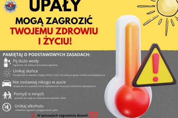 Upały w Wielkopolsce: Policja apeluje o ostrożność i troskę o innych