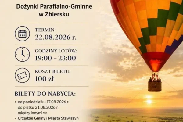 Dożynki Parafialno-Gminne w Zbiersku z lotami balonem