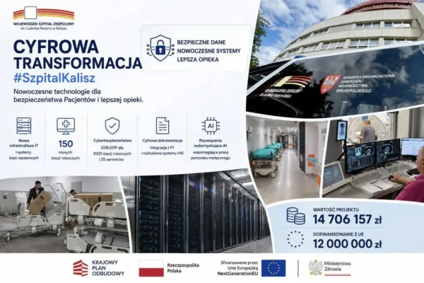 Szpital w Kaliszu przechodzi cyfrową transformację za 14,7 mln zł