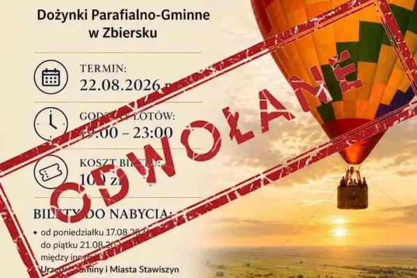 Lot balonem podczas dożynek w Zbiersku odwołany – zwroty biletów