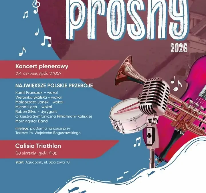 Koncert polskich przebojów na rzece Prośnie w Kaliszu – Filharmonia Kaliska zaprasza