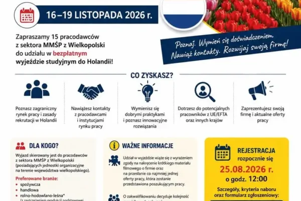 Bezpłatny wyjazd studyjny do Holandii dla wielkopolskich pracodawców – nabór trwa!