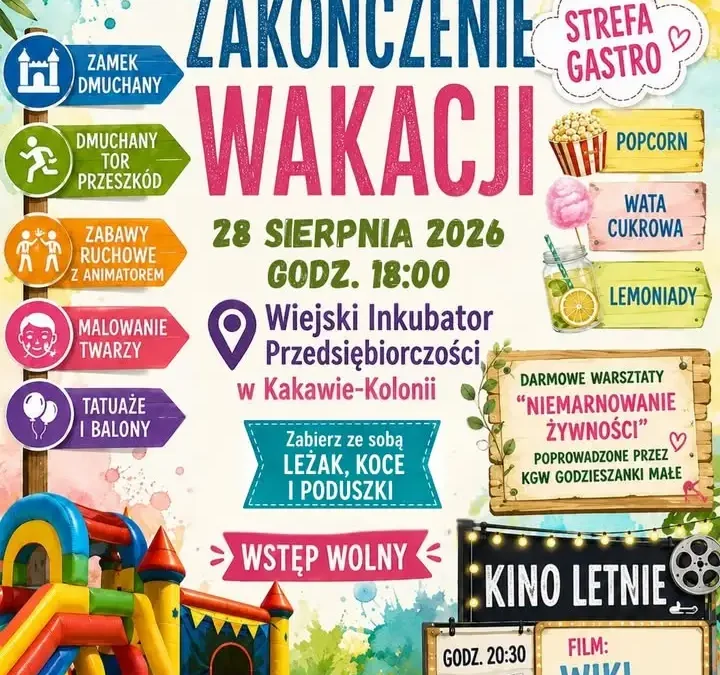 Zakończenie wakacji w Kakawie-Kol. – atrakcje, warsztaty i film familijny