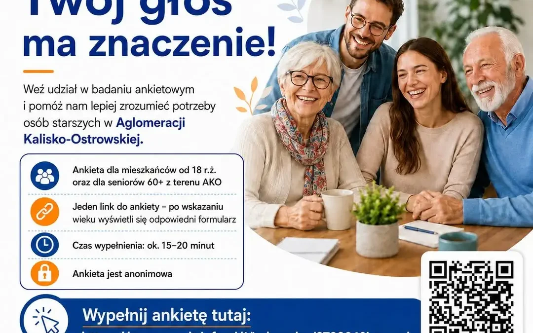 Ankieta dla seniorów z Aglomeracji Kalisko-Ostrowskiej – Twój głos się liczy