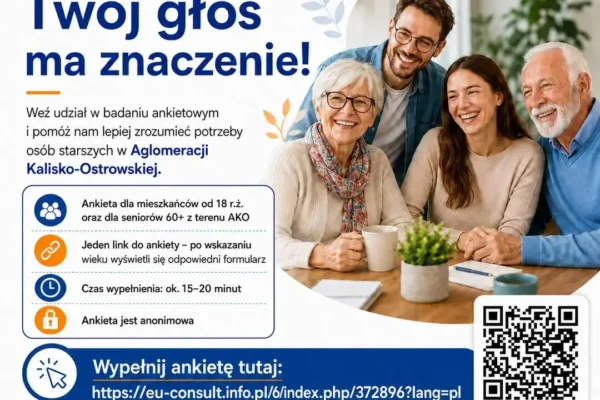 Ankieta dla seniorów z Aglomeracji Kalisko-Ostrowskiej – Twój głos się liczy