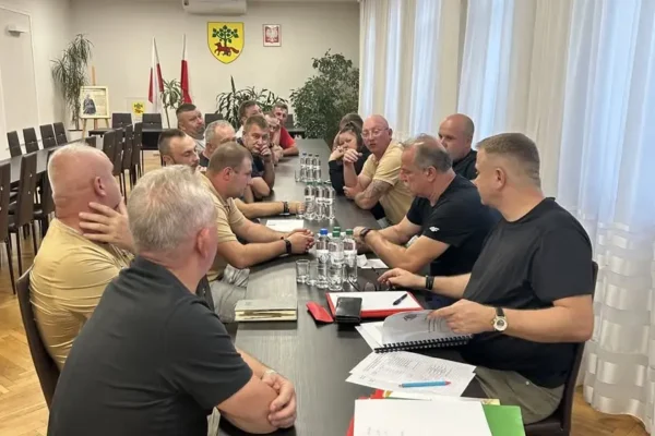 Odprawa przed Gminnymi Zawodami Sportowo-Pożarniczymi w Liskowie