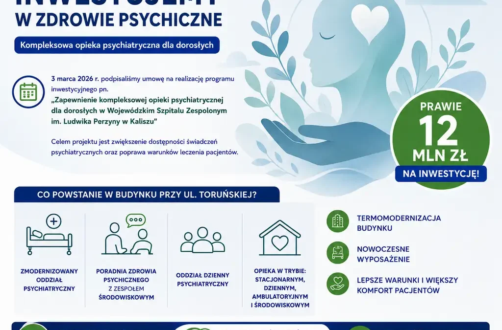 Kalisz: 12 mln zł na kompleksową psychiatrię dla dorosłych
