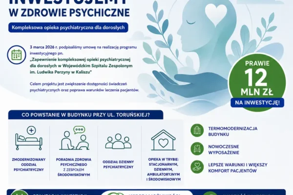 Kalisz: 12 mln zł na kompleksową psychiatrię dla dorosłych