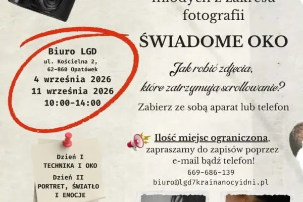 Warsztaty fotograficzne dla młodych w Opatówku – zapisy trwają