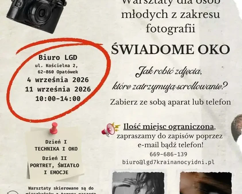 Warsztaty fotograficzne dla młodych w Opatówku – zapisy trwają