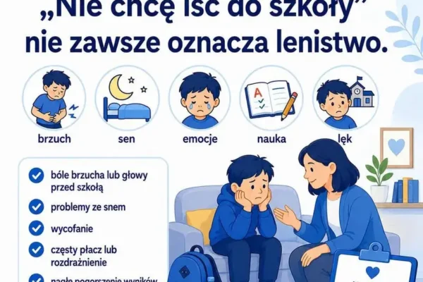 Kalisz: gdy dziecko mówi „nie chcę iść do szkoły” – szpital wyjaśnia, kiedy to sygnał ostrzegawczy