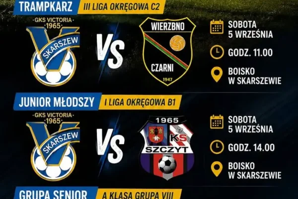 Piłkarski weekend z Victorią Skarszew – młodzież zaczyna sezon, seniorzy walczą w A Klasie